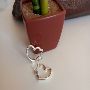 Silver heart earrings